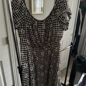 Torrid Adorable fit-n-flare Black and White mini Gingham Dress